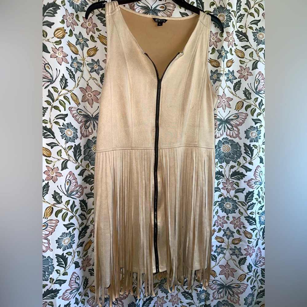 SHEIN Cream Pleated Mini Dress